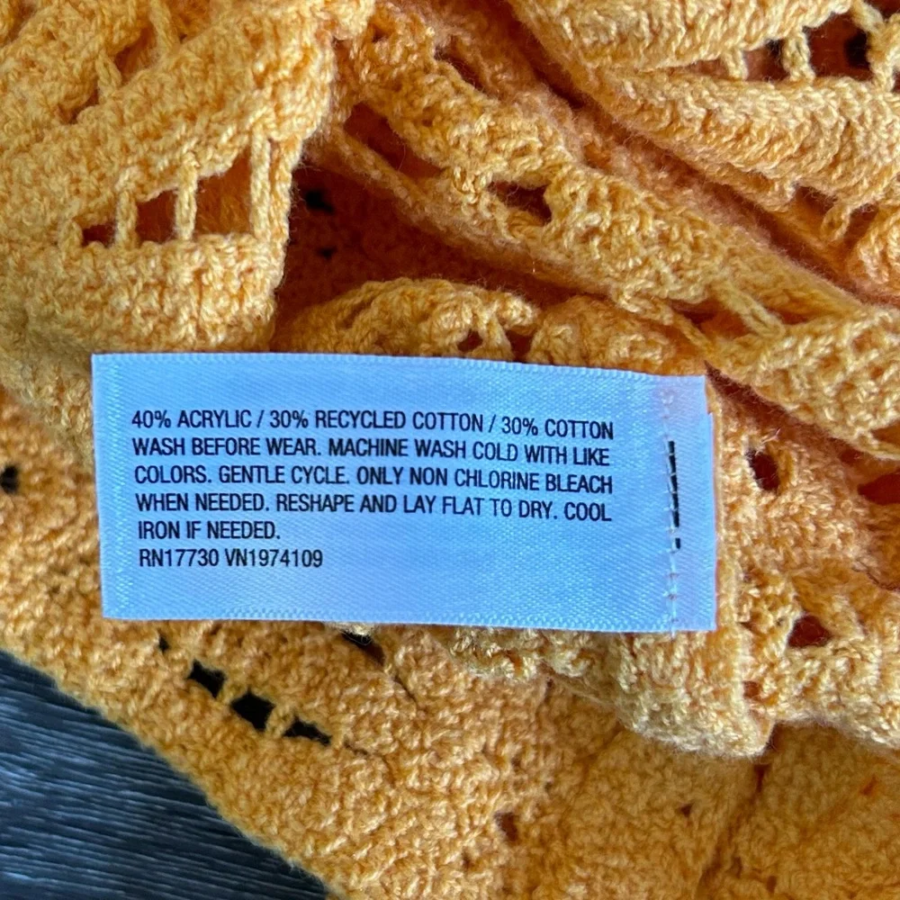 NWT Girls 10/12 Art Class Floral Knit Yellow Button Down Cardigan - Picture 6 of 6